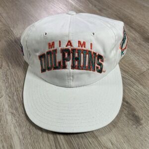 VTG Starter Miami Dolphins Arch Snapback Hat NFL Football White Cap